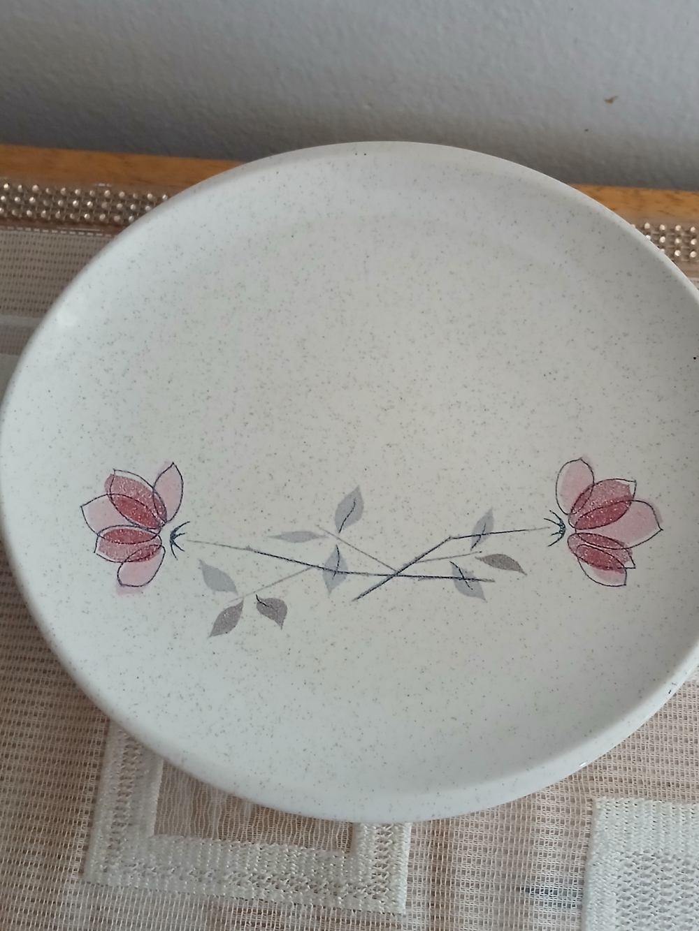 Vintage Franciscan Duet Rose Earthenware Oval Salad Plate 8" Set Of 4